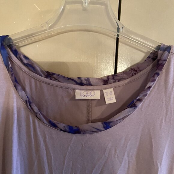 Lavender-Logo Layers Cardigan & Tank with purple detail and ruffled trim Size 3X - Picture 7 of 8